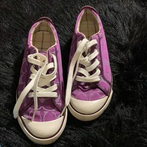 Coach Barrett Sig C Purple Sneakers 7B